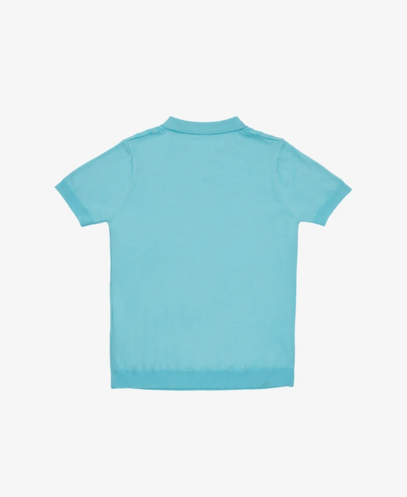 Xray Boys 4-18 Cable Knit Short Sleeve Johnny Collar Sweater Polo