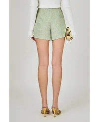endless rose Women's Tweed High Waisted Shorts
