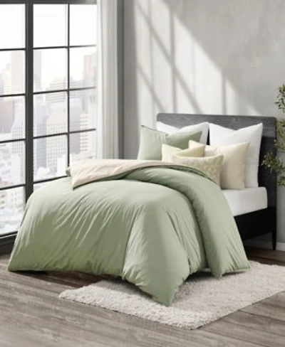 Dkny Reversible Vintage Washed Cotton Duvet Cover Set