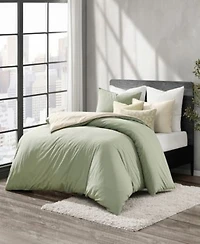 Dkny Reversible Vintage Washed Cotton Duvet Cover Set