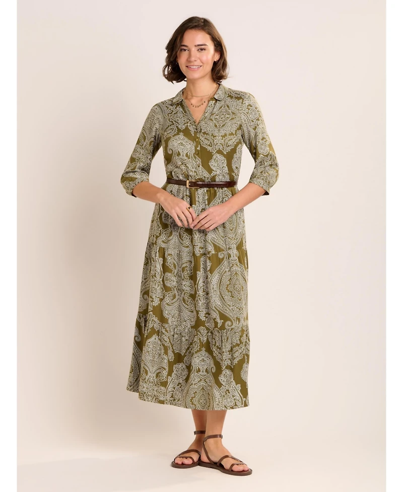 Brakeburn Women's Chara Tiered Maxi Shirt Dress