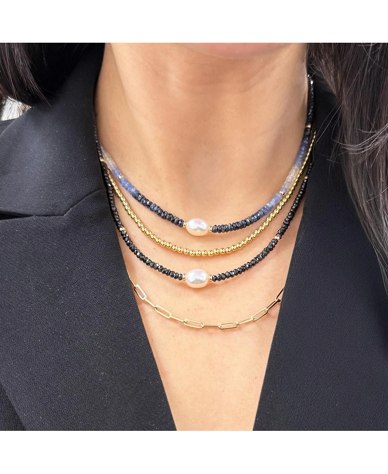The Lovery Spinel Bead Pearl Necklace 14K Gold