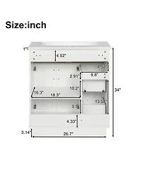 Busdays 30 Inch Bathroom Vanity with 2 Doors 2 Drawers Adjustable Shelf Hidden Damping Slides and Hinges Modern Storage Cabinet
