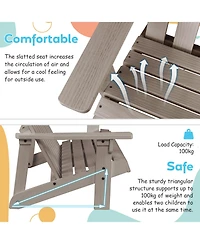 Sugift Two Person Fir Wood Adirondack Chair with High Backrest