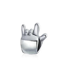 Bling Jewelry I Love You Hand Sign Symbol Charm Bead .925 Sterling Silver for Bracelet