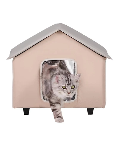 Cozito Cat House Outdoor Elevated Heated Shelter with Timer Pad