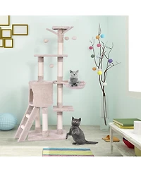 Cozito Cat Tree 56 in Tall with Condo Scratching Posts Ladder