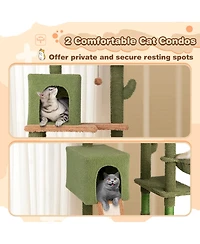 Cozito Cat Tree Cactus Multi-Level with Double Condos and Ladder