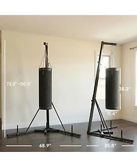 Soozier 72.8"-90.9" Adjustable Freesding Punching Bag with Sd,