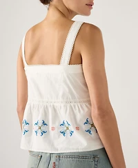 Levi's Women's Mimi Square Neck Sleeveless Cotton Blouse