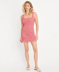 Good American Women's Sleeveless Smocked Mini Dress, Created for Macy's
