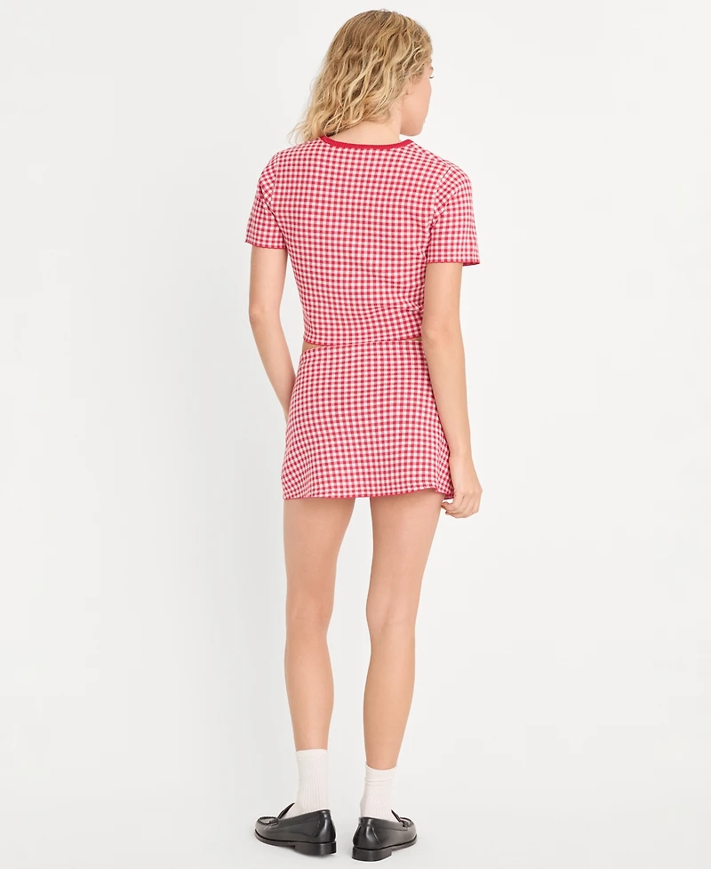 Good American Women's Blend Sweater Mini Skort, Created for Macy's