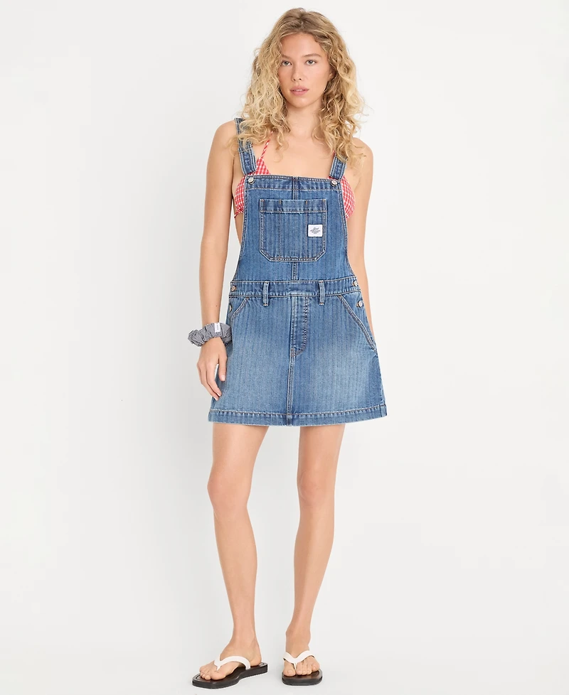 Good American Women's Cotton Dungaree Dress