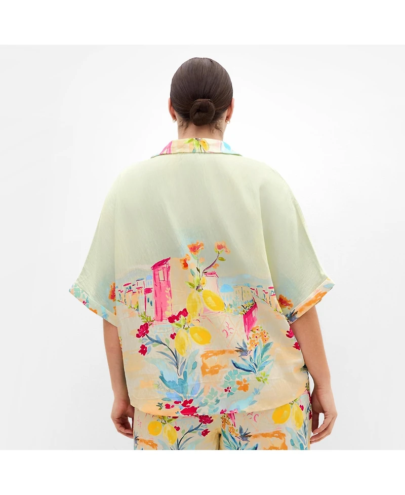 City Chic Plus Sorrento Print Women's Shirt