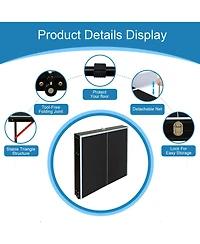 Rainsken Compact Foldable Ping Pong Table, Portable Table Tennis Game Set Equipped with Net and 2 Paddles for Indoor and Outdoor Casual Play