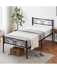 Homfan Bed Frame with Adjustable Headboard