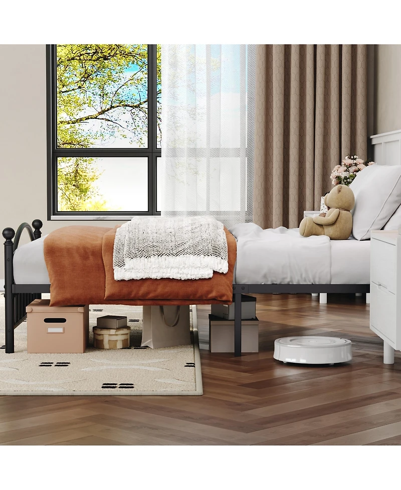 Homfan Sturdy Metal Platform Bed Frame with Headboard