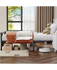 Homfan Sturdy Metal Platform Bed Frame with Headboard