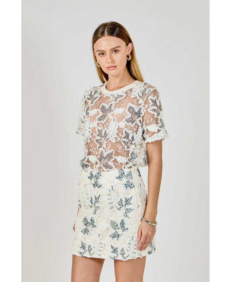 endless rose Women's Embroidered Blouse