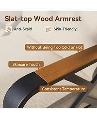 Tribesigns Outdoor Rocking Chair with Cushions, Patio Steel Frame and Olefin Fabric Seat