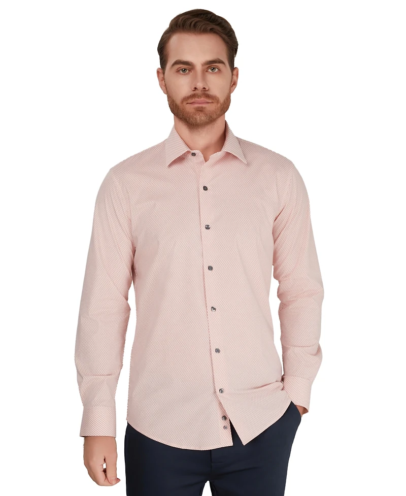 Alfani Men's Geometric Pattern Spread-Collar Dress Shirt, Macy's Exclusive