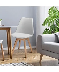 Gouun Mid-Century Modern Dining Chairs Set of 4 with Pu Cushion and Beech Wood Legs, 21.5x19x33 in