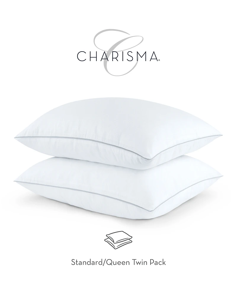 Charisma High-Lofting Swiss Dot Embossed 2-Pack Pillow Set, Standard/Queen