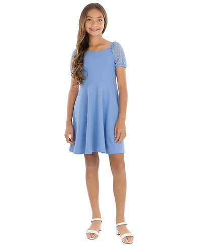 Speechless Girls' 7-16 Short-Sleeve Round Neck Dress