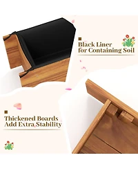 Gymax Wooden Raised Garden Bed w/ Drainage Holes Liner for Vegetable Flower Herb