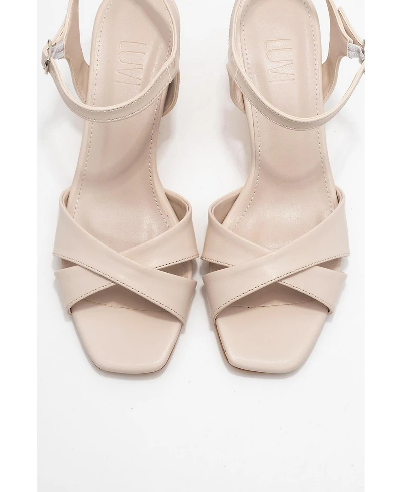 Prologue Shoes Women's Melin Cross Strap Stiletto Sandal