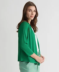 Kasper Women's Self Edge A-Line Cardigan Sweater, Regular & Petite