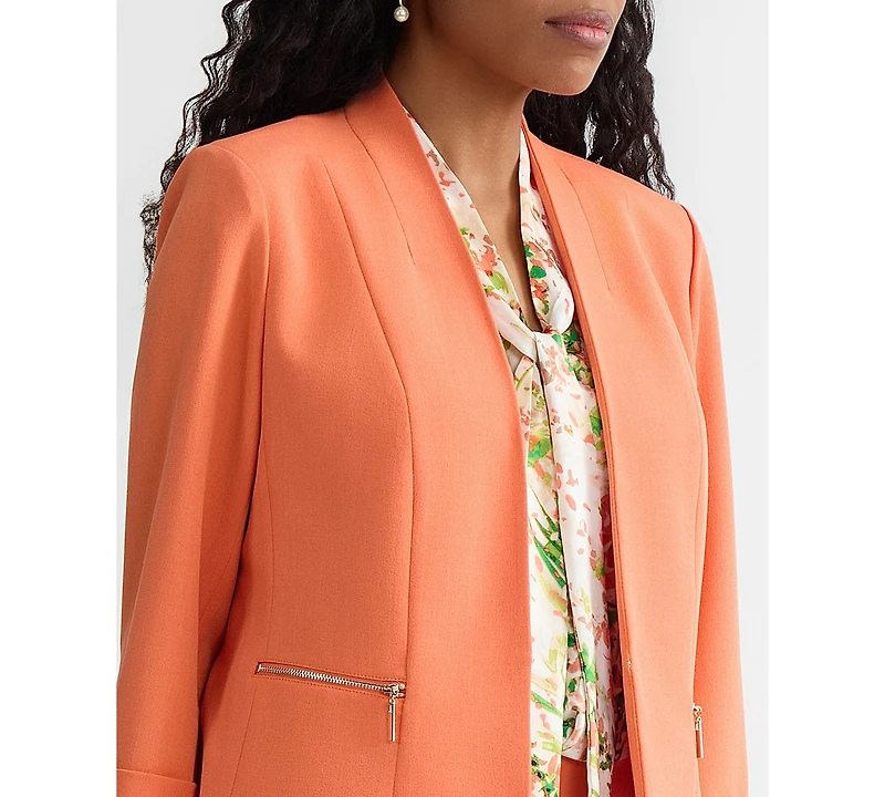 Kasper Women's Zip-Pocket 3/4-Sleeve Blazer