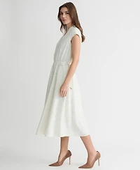 Kasper Women's Lace Drawstring-Waist Midi Dress