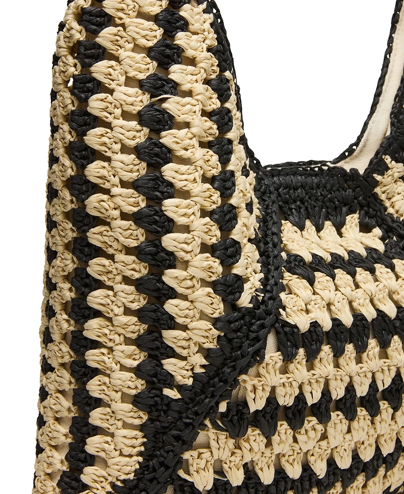 Steve Madden Voodoo Raffia Large Hobo Handbag