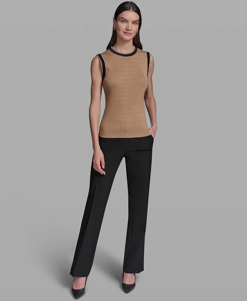 Karl Lagerfeld Paris Women's Crewneck Sleeveless Sweater