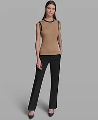 Karl Lagerfeld Paris Women's Crewneck Sleeveless Sweater