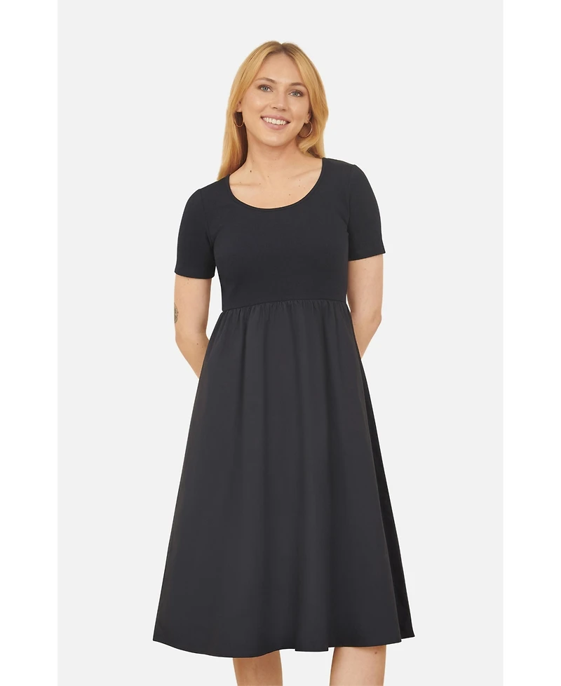 Yumi Women's Jersey Top And Cotton Midi Dress