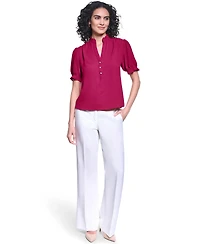 Karl Lagerfeld Paris Women's V-Neck Short-Sleeve Top
