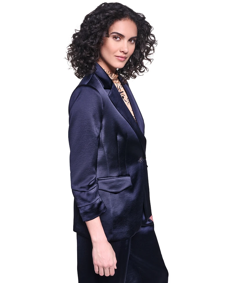 Karl Lagerfeld Paris Women's Collared One-button Jacket