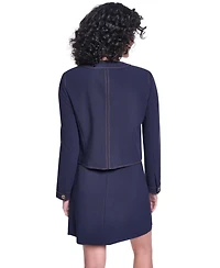 Karl Lagerfeld Paris Women's Round Neck Cropped Jacket