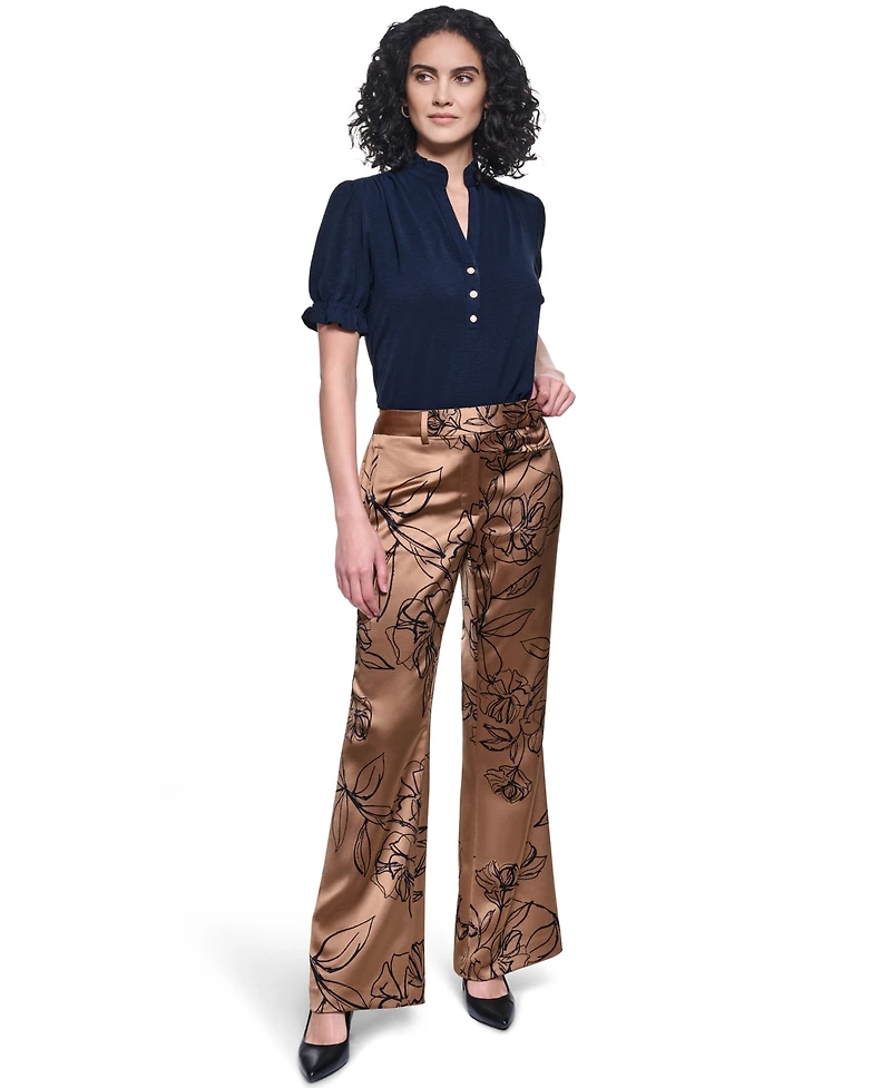 Karl Lagerfeld Paris Women's Mid-Rise Full Length Pants