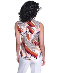 Karl Lagerfeld Paris Women's Tie V-Neck Top