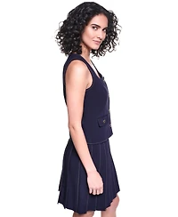 Karl Lagerfeld Paris Women's Round Neck Cropped Top