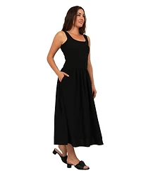 24seven Comfort Apparel Women's Scoop Neck Maxi Dress
