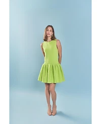 English Factory Women's Peplum Sleeveless Knit Dress