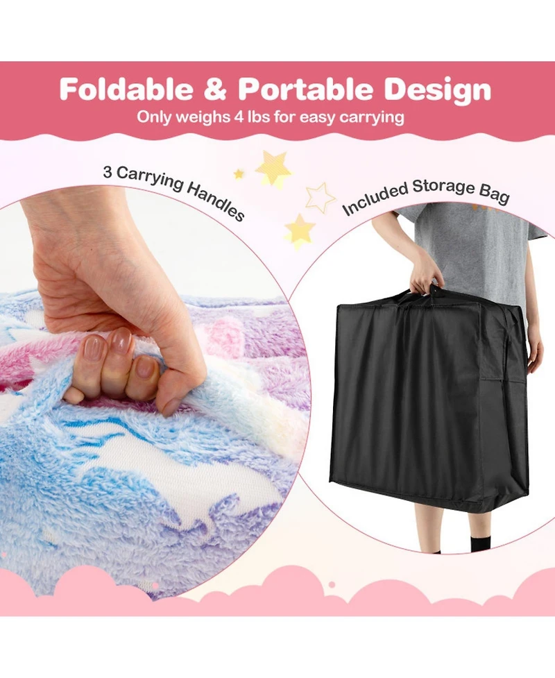 Gouun Tri-Fold Kids Sleeping Pad with Glow-in-the-Dark Cover