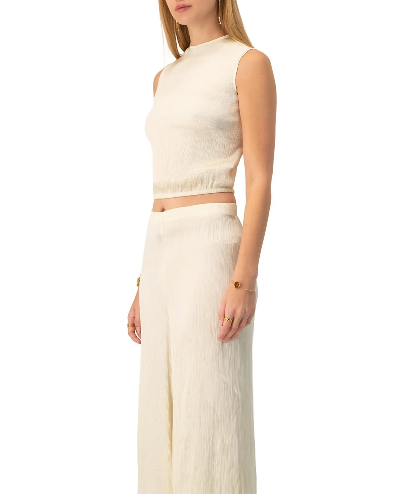 Ivonne Women's Sleeveless Round Neck Top