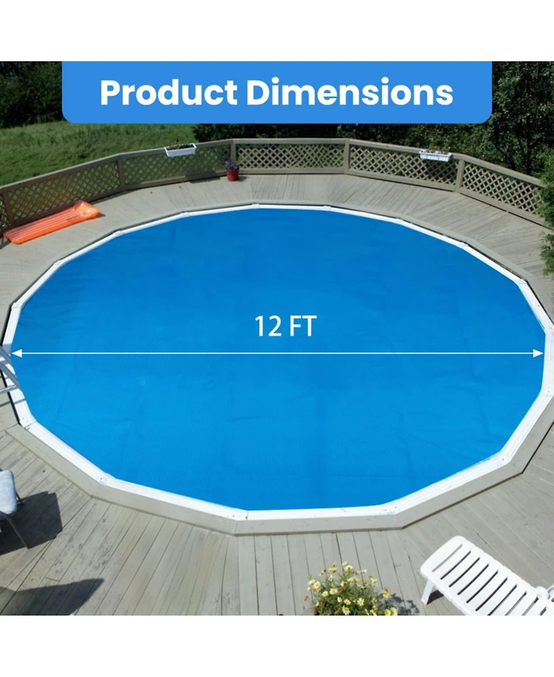 Gouun 12 ft x 30 in Above Ground Pool Set with Solar Cover