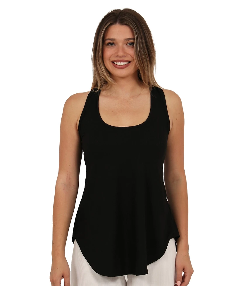 24seven Comfort Apparel Women's Ribbed Scoop Neck Tank Top