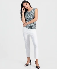 Kasper Petite Printed Keyhole Sleeveless Top